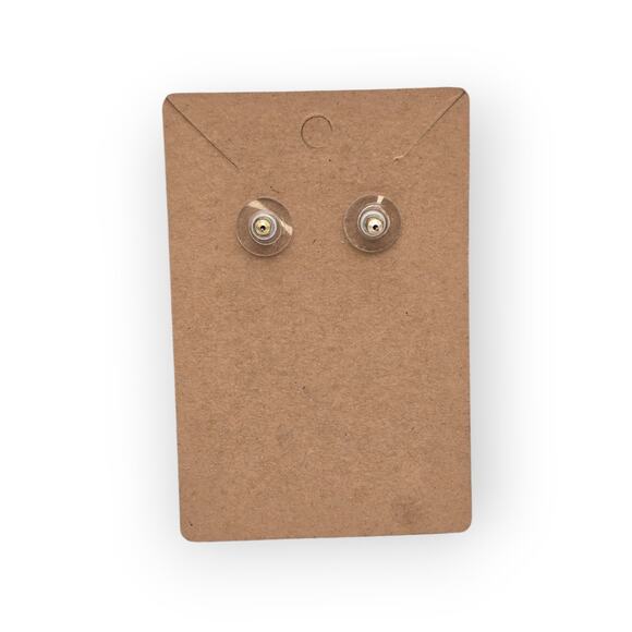 Navy & Gold Teardrop Vintage Earrings – Enamel Studs – Classic 80s/90s Style - Picture 8 of 9